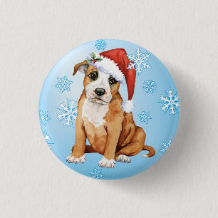 Chapa Redonda De 2,5 Cm Feliz Howlidays Staffordshire Bull Terrier
