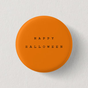 Chapa Redonda De 2,5 Cm Feliz Moda de Halloween Naranja y negro