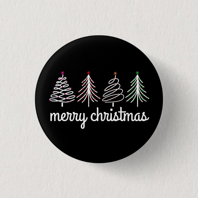 Chapa Redonda De 2,5 Cm Feliz Navidad (Anverso)