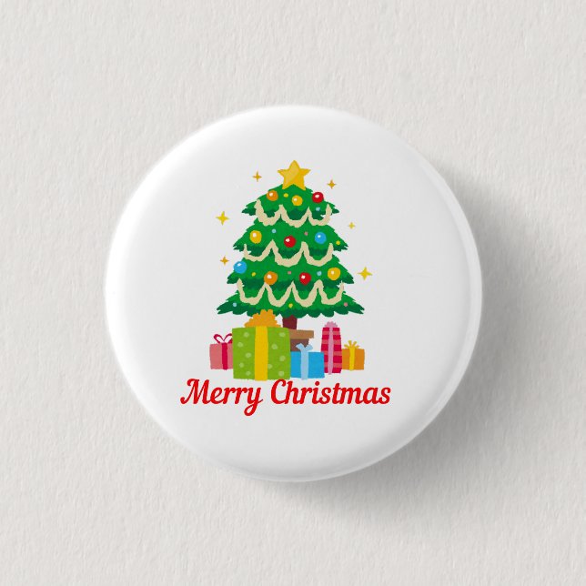 Chapa Redonda De 2,5 Cm Feliz Navidad (Anverso)
