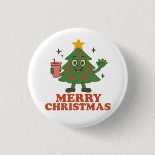 Chapa Redonda De 2,5 Cm Feliz Navidad