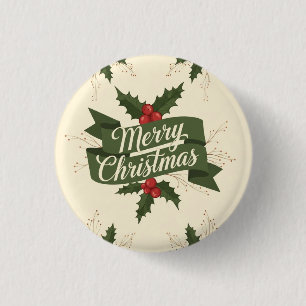 Chapa Redonda De 2,5 Cm Feliz Navidad