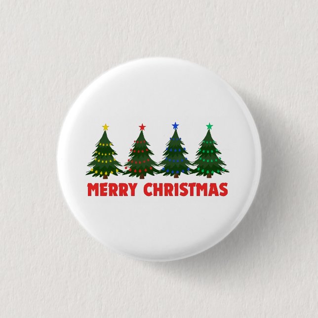 Chapa Redonda De 2,5 Cm Feliz Navidad (Anverso)
