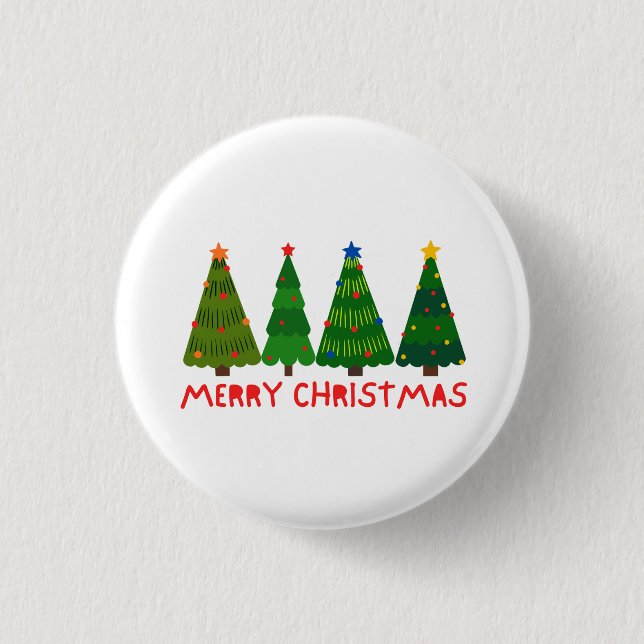 Chapa Redonda De 2,5 Cm Feliz Navidad (Anverso)