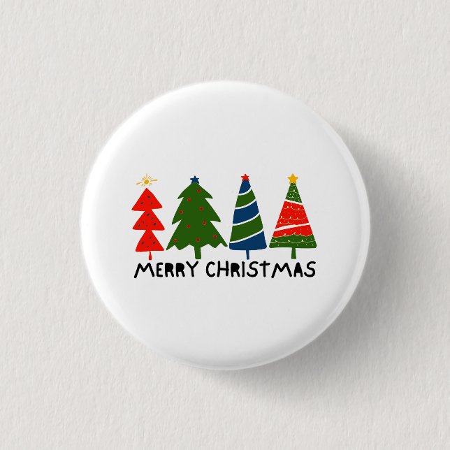 Chapa Redonda De 2,5 Cm Feliz Navidad (Anverso)