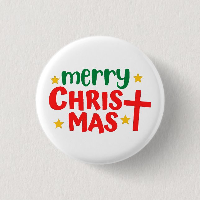 Chapa Redonda De 2,5 Cm Feliz Navidad (Anverso)