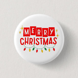 Chapa Redonda De 2,5 Cm Feliz Navidad