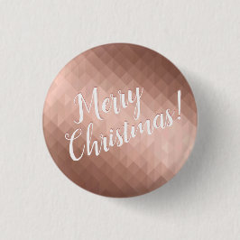 Chapa Redonda De 2,5 Cm Feliz Navidad diseño chic rosa oro