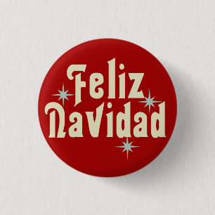 Chapa Redonda De 2,5 Cm Feliz Navidad Español