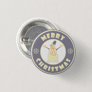 Chapa Redonda De 2,5 Cm Feliz Navidad feliz estilo de café famoso de nieve