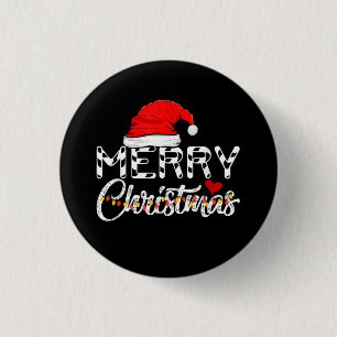 Chapa Redonda De 2,5 Cm Feliz Navidad Santa Claus Divertida Familia
