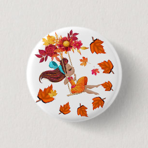 Chapa Redonda De 2,5 Cm Feliz Otoño