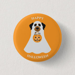 Chapa Redonda De 2,5 Cm Feliz perro fantasma de Halloween