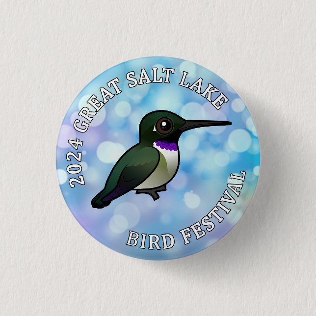 Chapa Redonda De 2,5 Cm Festival Birdorable 2024 Great Salt Lake Bird (Anverso)