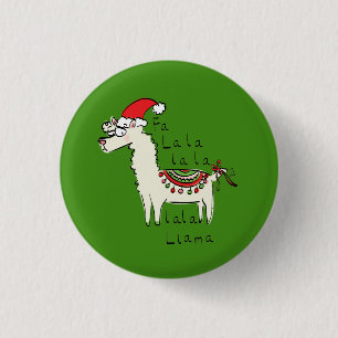 Chapa Redonda De 2,5 Cm Festividad de los Navidades de Llama Cute