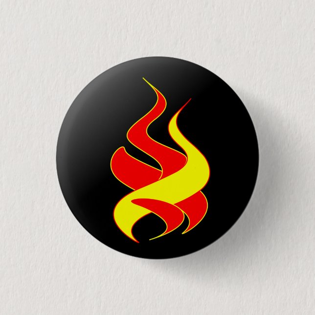 Chapa Redonda De 2,5 Cm feuer y llama (Anverso)