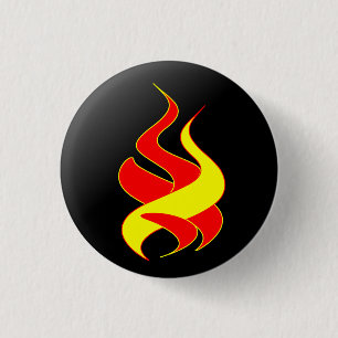 Chapa Redonda De 2,5 Cm feuer y llama