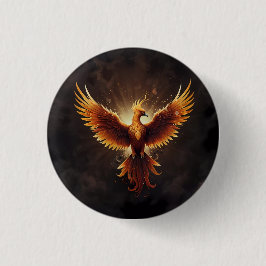 Chapa Redonda De 2,5 Cm Fiery Phoenix Cushion
