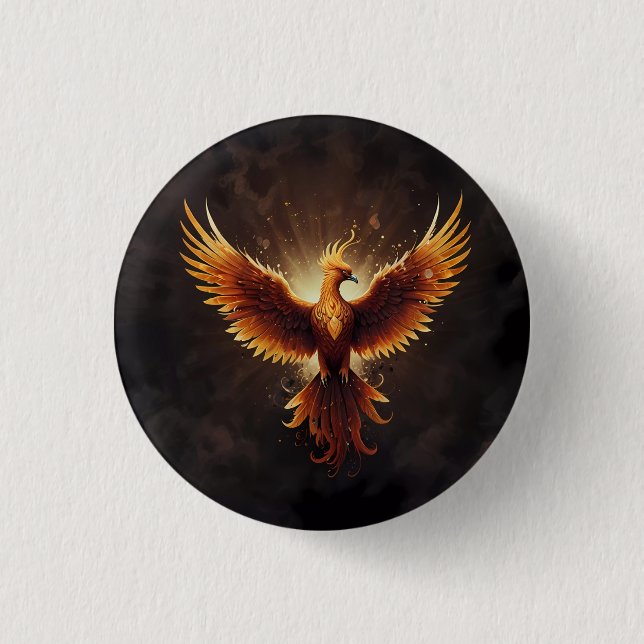 Chapa Redonda De 2,5 Cm Fiery Phoenix Cushion (Anverso)