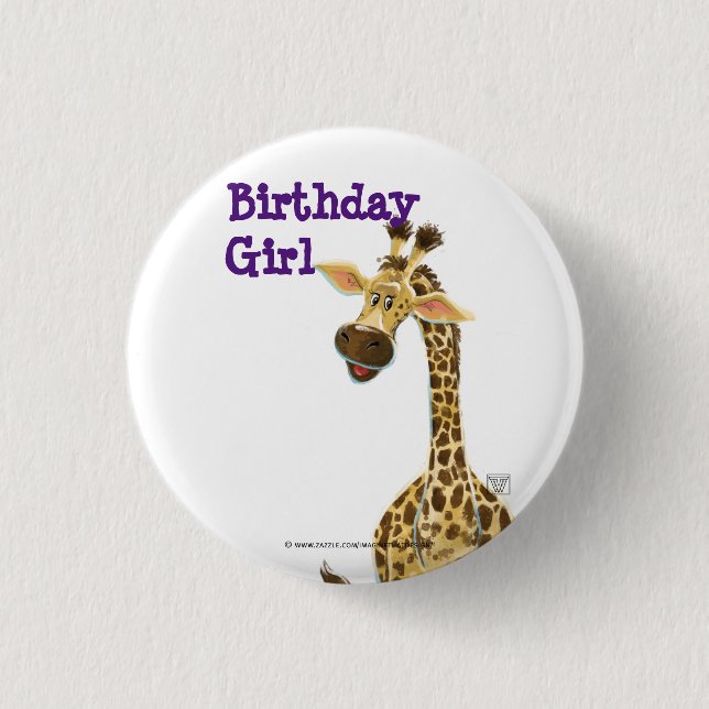 Chapa Redonda De 2,5 Cm Fiesta Animal Giraffe (Anverso)