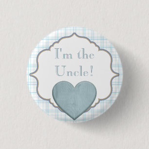 Chapa Redonda De 2,5 Cm Fiesta de Baby Shower de encargo soy el tío Butto