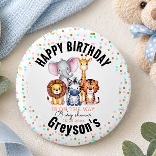 Chapa Redonda De 2,5 Cm Fiesta de Baby Shower Salvaje para Niño 