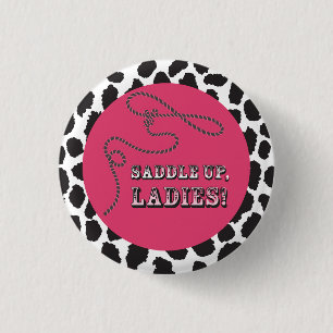 Chapa Redonda De 2,5 Cm Fiesta de Bachelorette de la Cowgirl Disco