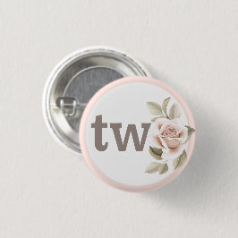 Chapa Redonda De 2,5 Cm Fiesta de cumpleaños 2 años Flores Shabby Chic Ros