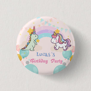 Chapa Redonda De 2,5 Cm Fiesta de cumpleaños de gradiente de arcoiris de D