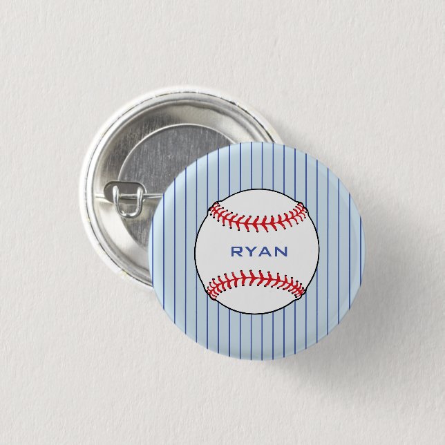 Chapa Redonda De 2,5 Cm Fiesta de cumpleaños de niños de béisbol personali (Anverso y reverso)