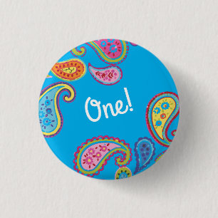 Chapa Redonda De 2,5 Cm Fiesta de Cumpleaños Infantil Boho de Estilo Marro