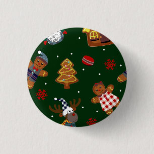 Chapa Redonda De 2,5 Cm Fiesta de Gnomo de Jengibre de Navidad Adorable Re