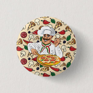 Chapa Redonda De 2,5 Cm Fiesta de Pizza  