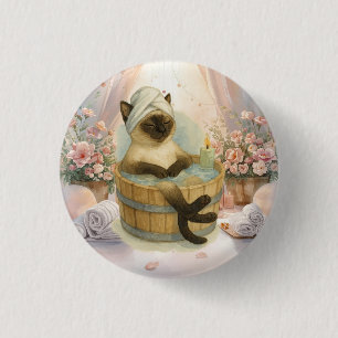 Chapa Redonda De 2,5 Cm Fiesta de Spa para Cat Lovers