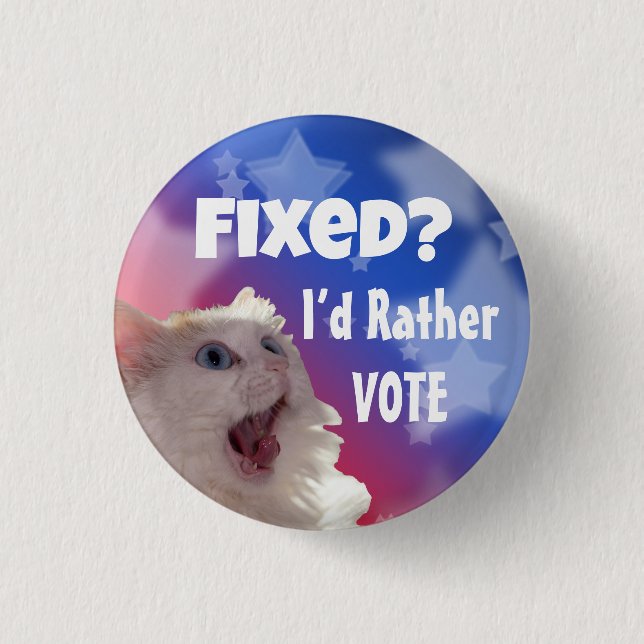 Chapa Redonda De 2,5 Cm ¿Fijo? Prefiero votar (Anverso)