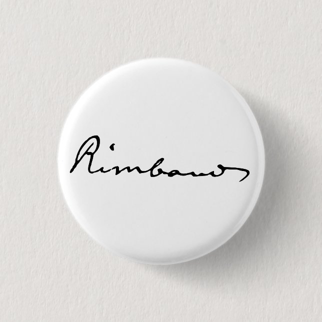 Chapa Redonda De 2,5 Cm Firma de Arthur Rimbaud (Anverso)