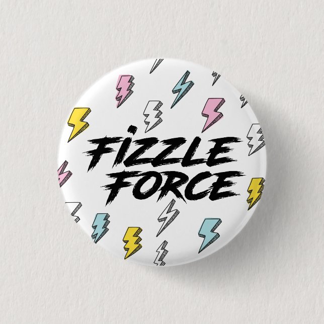 Chapa Redonda De 2,5 Cm Fizzle Force Lightning (Anverso)