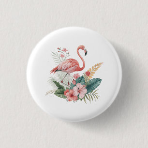 Chapa Redonda De 2,5 Cm Flamenco Con Flores