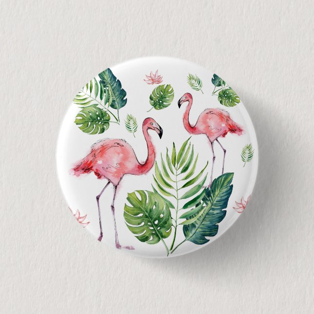 Chapa Redonda De 2,5 Cm Flamencos (Anverso)