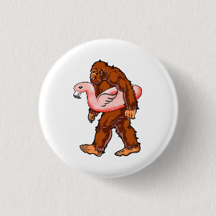 Chapa Redonda De 2,5 Cm Flamingo Bigfoot