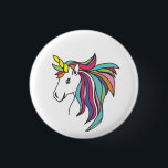 Chapa Redonda De 2,5 Cm Flare de unicornio<br><div class="desc">¡Adorna tus cosas con la flor de unicornio!</div>