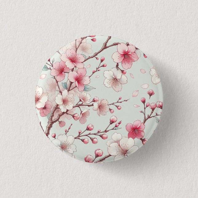 Chapa Redonda De 2,5 Cm Flor de Cerezo (Anverso)