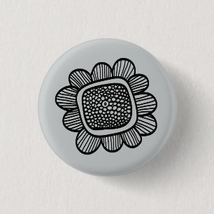 Chapa Redonda De 2,5 Cm Flor del Doodle