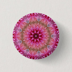 Chapa Redonda De 2,5 Cm Flor rosa Kaleidoscope Mandala-43895