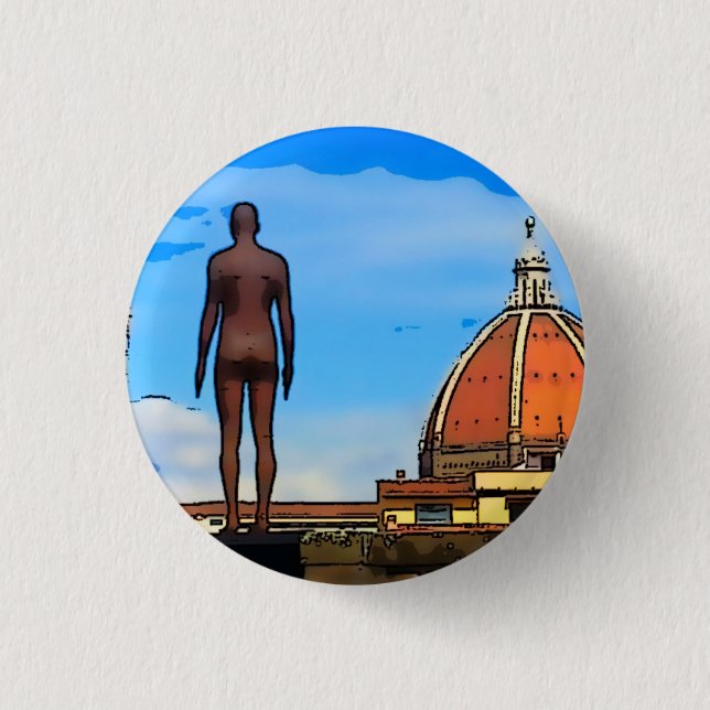 Chapa Redonda De 2,5 Cm Florence Duomo Dome Antony Gormley (Anverso)