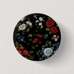 Chapa Redonda De 2,5 Cm Flores