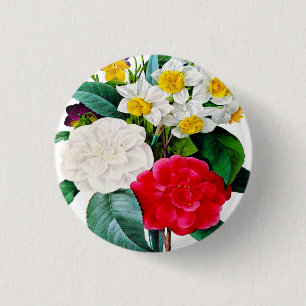 Chapa Redonda De 2,5 Cm Flores de época