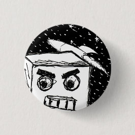 Chapa Redonda De 2,5 Cm Flores Fast KARL the Robot, con cohete en el espac