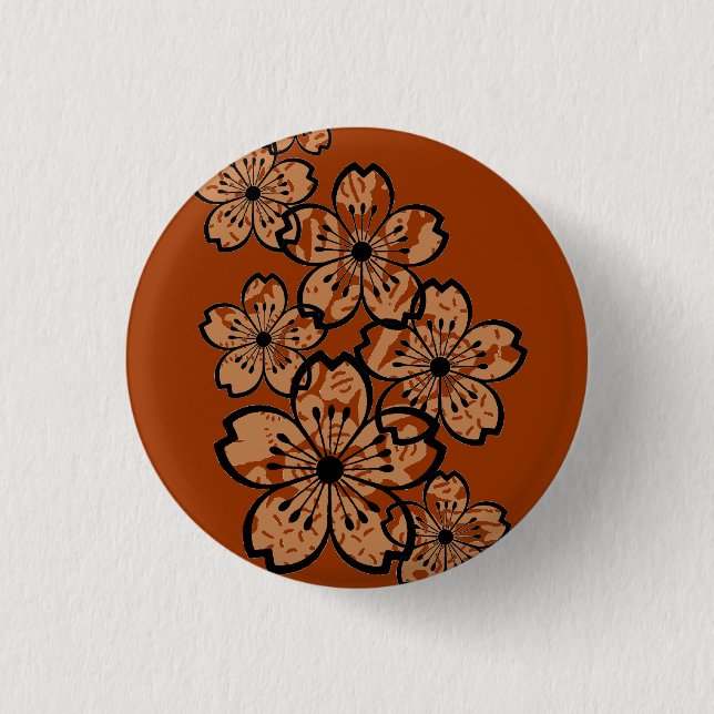 Chapa Redonda De 2,5 Cm Flores modeladas (Anverso)