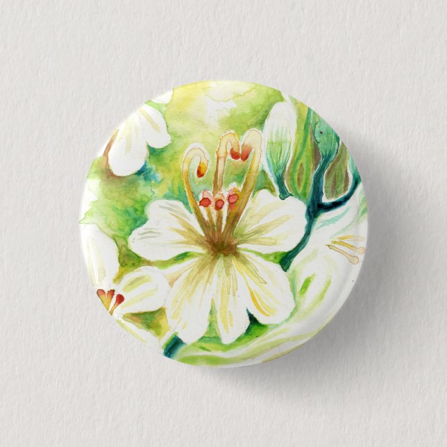 Chapa Redonda De 2,5 Cm Flores moringa (Anverso)